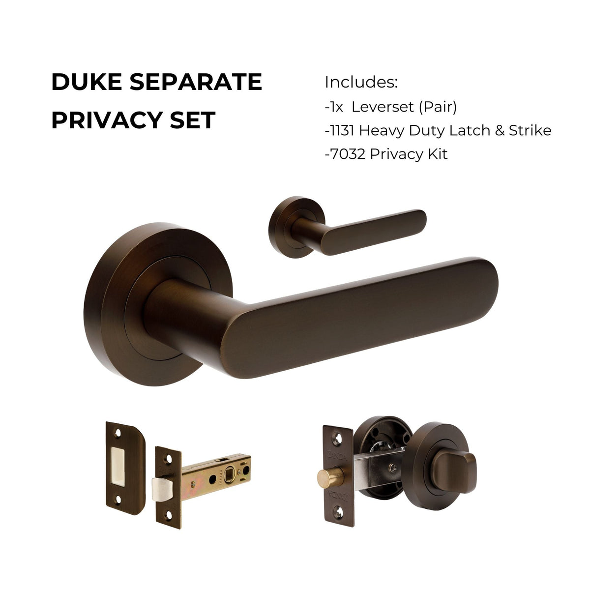Zanda Duke - Ember Bronze Door Handles - Just Doors QLD