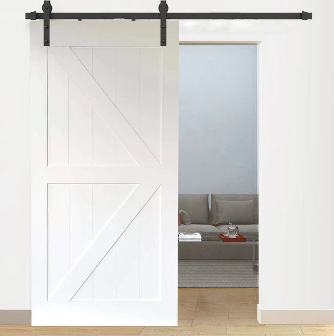 White Brace Barn Door
