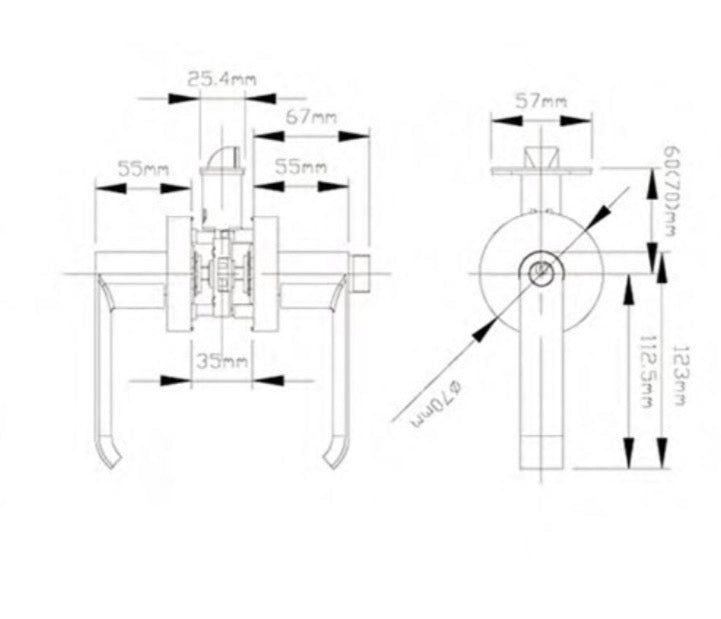 L1- Madison Lever Handle Set || ENTRANCE DEADBOLT COMBO || Matte Black - Just Doors QLD