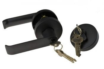 L1- Madison Lever Handle Set || ENTRANCE DEADBOLT COMBO || Matte Black - Just Doors QLD