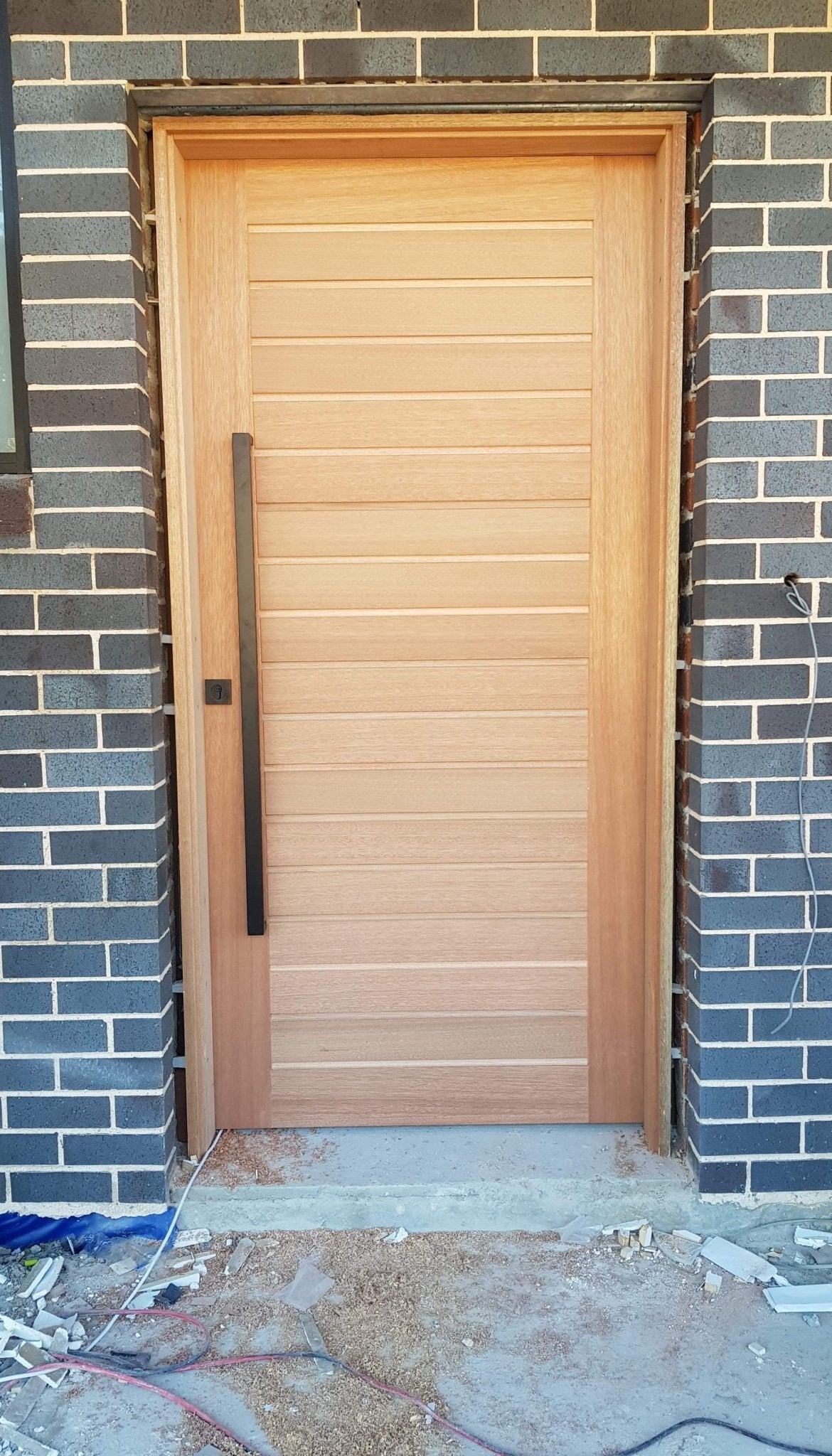 Solid Horizontal Plank Rail & Stile 1200 x 2040 x 40mm Large Door & Frame Package - Just Doors QLD