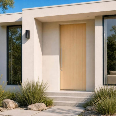 Deco White Oak Entrance Doors - Corinthian - Just Doors QLD