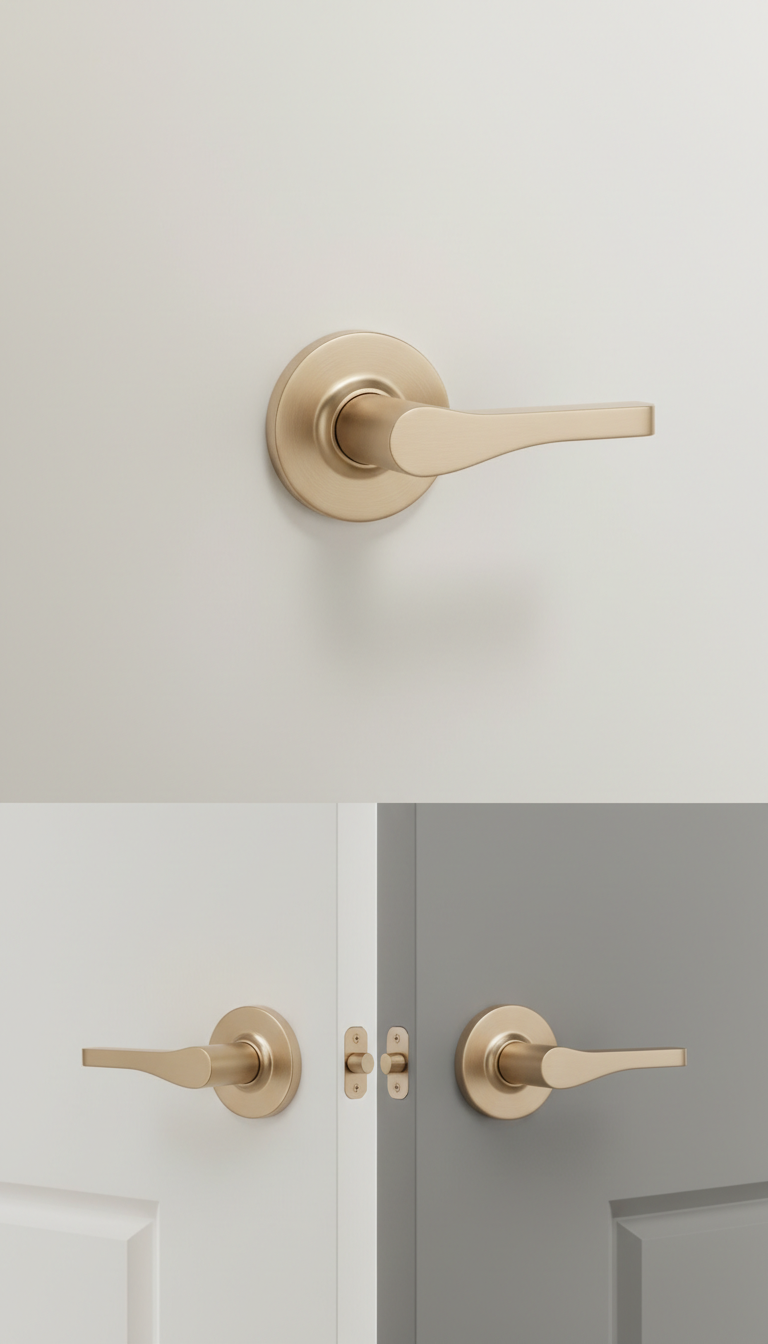 Brushed Champagne Lever Set