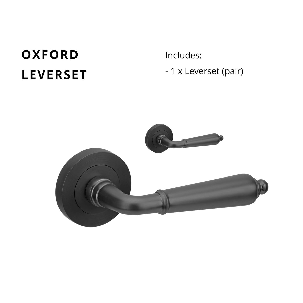 Zanda Oxford - Matt Black Door Handles - Matt Black