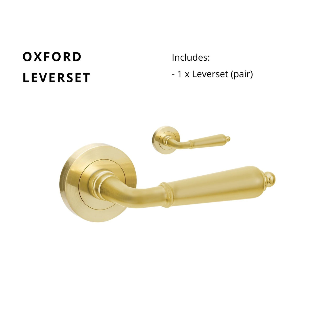 Zanda Oxford - Satin Brass Door Handles - Satin Brass
