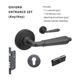 Zanda Oxford - Matt Black Door Handles - Matt Black
