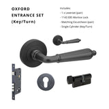 Zanda Oxford - Matt Black Door Handles - Matt Black