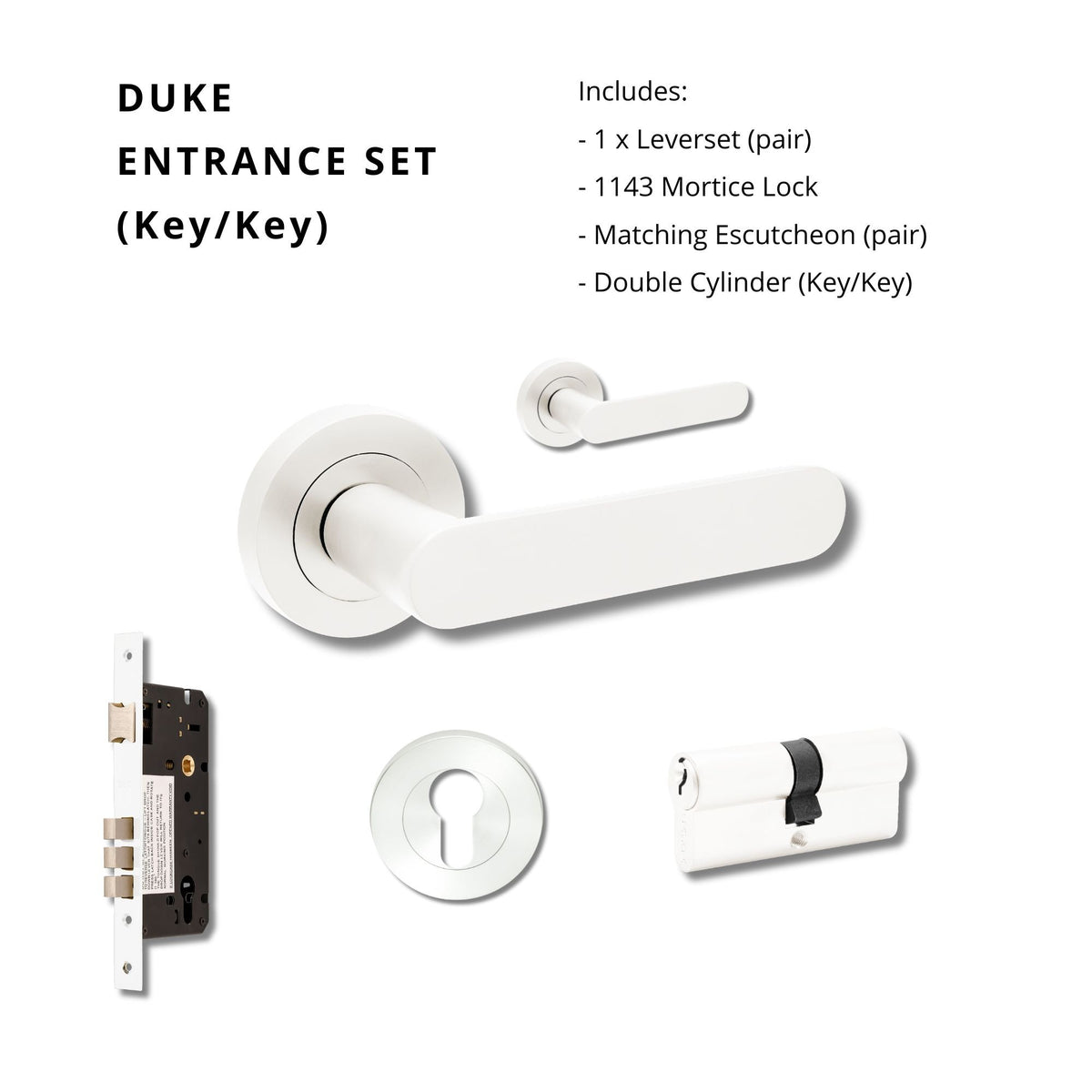 Zanda Duke - Matt White Door Handles - Matt White