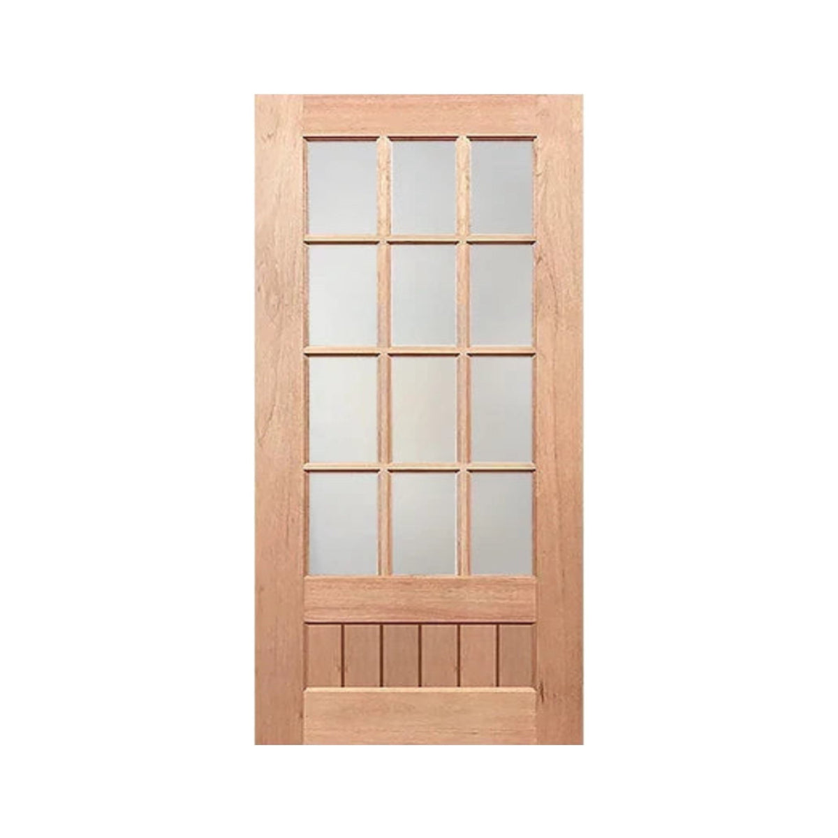 12 Lite VGroove Solid Timber 1200 x 2040 x 40mm Large Door & Frame Package - Just Doors QLD