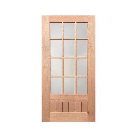 12 Lite VGroove Solid Timber 1200 x 2040 x 40mm Large Door & Frame Package - Just Doors QLD