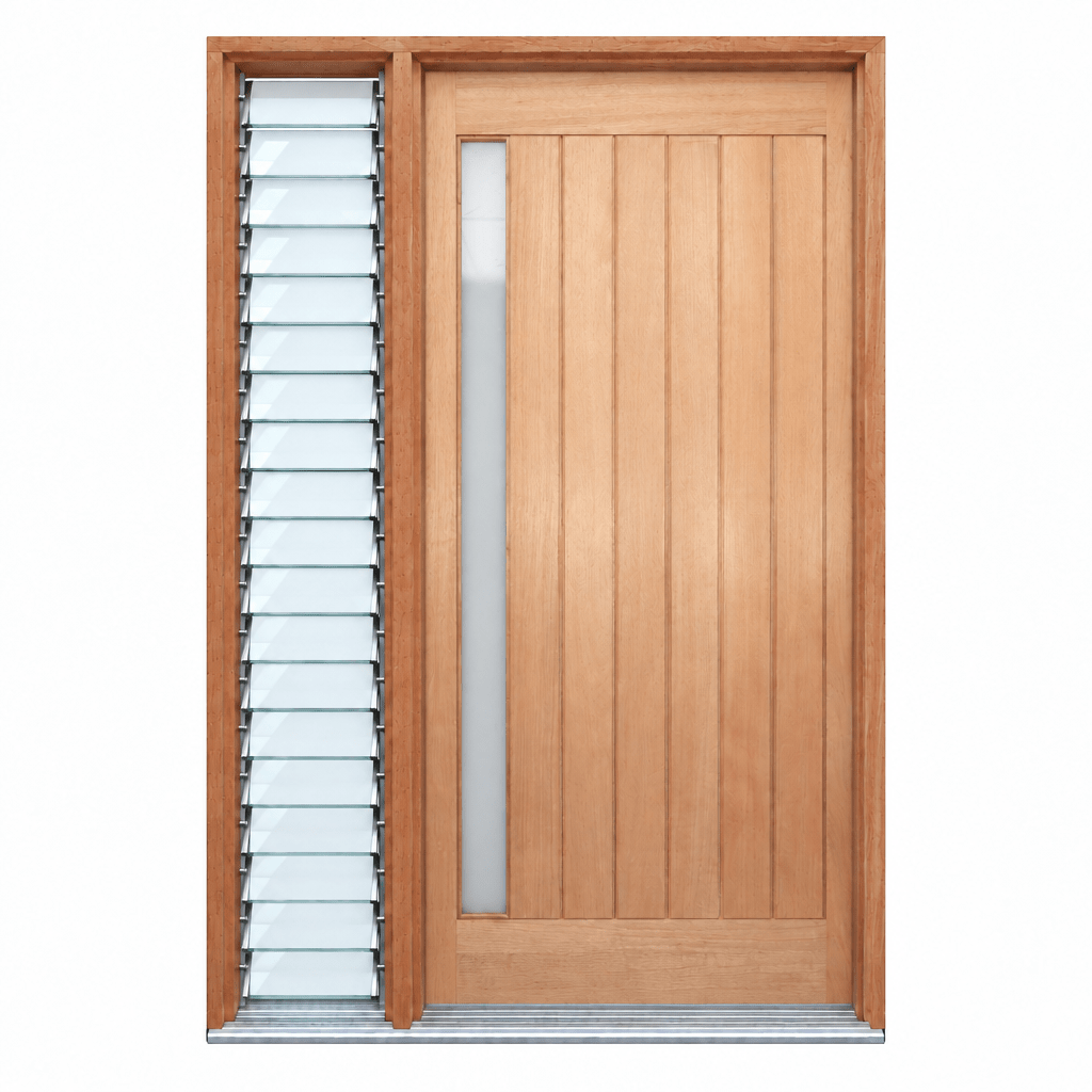1L Vertical Plank Pre hung options 2040/2340 - Just Doors QLD
