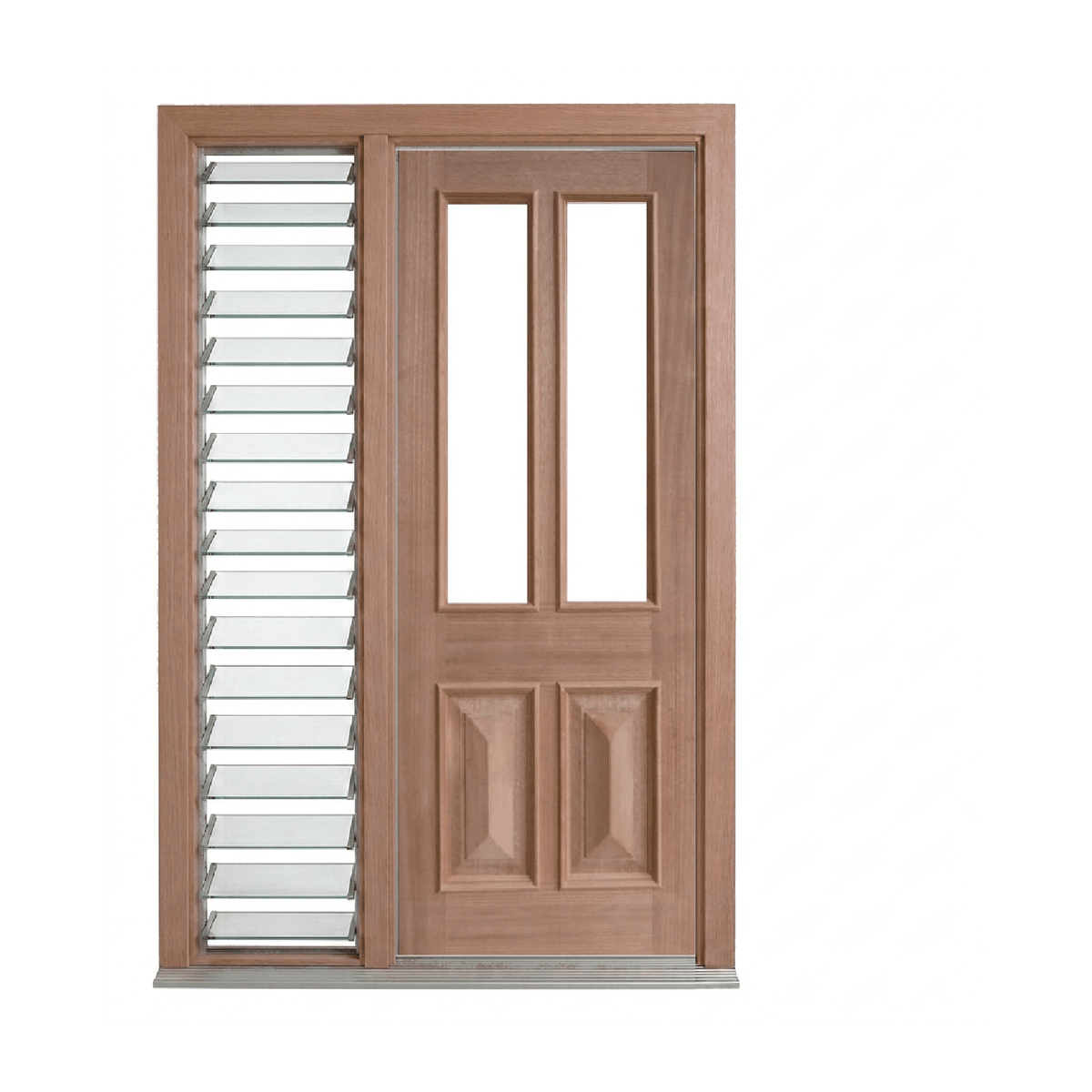 2 Lite Timber Door with Cricket Bat and Heavy Moulding – GD-TD5 2040mm – Pre-Hung