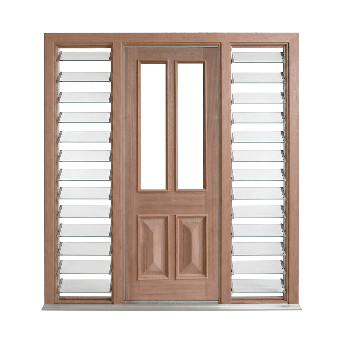 2 Lite Timber Door with Cricket Bat and Heavy Moulding – GD-TD5 2040mm – Pre-Hung