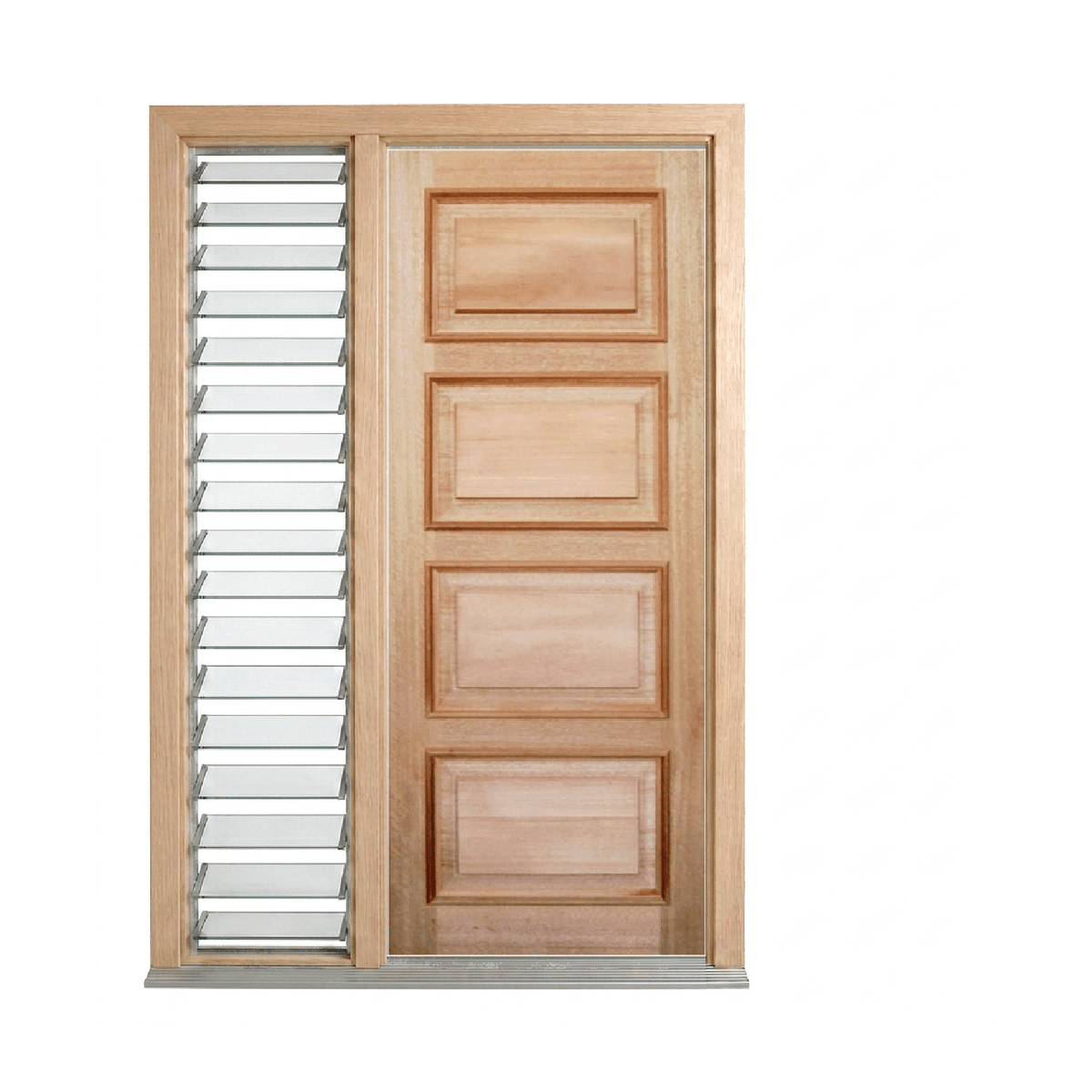 4 Panel Timber Door with Cricket Bat – SP-4PCB 2040 & 2340mm – Supplied & Installed
