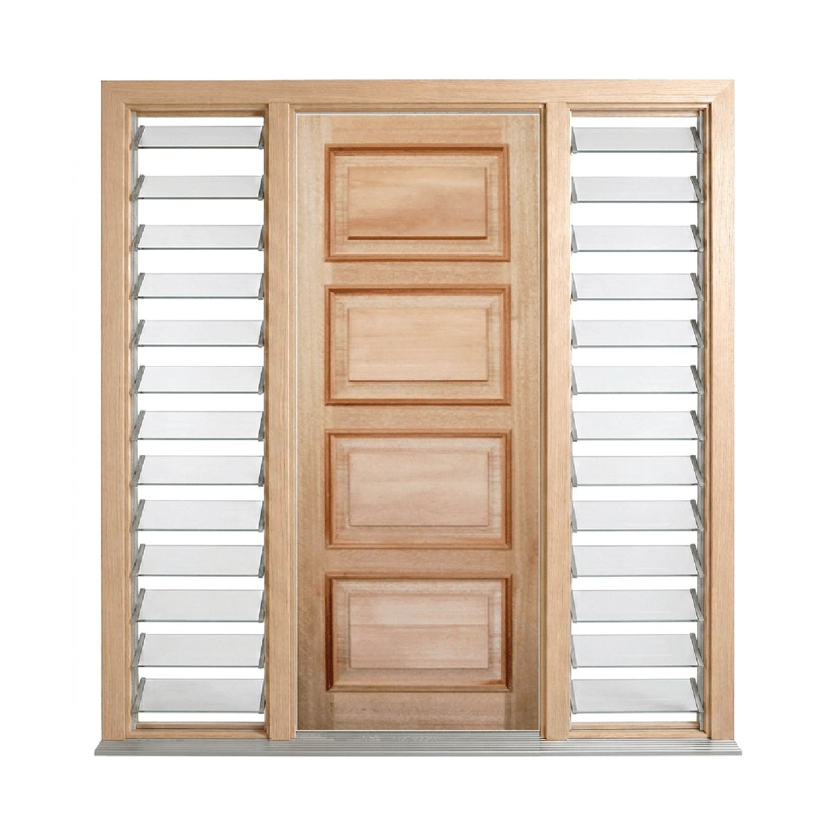 4 Panel Timber Door with Cricket Bat – SP-4PCB 2040 & 2340mm – Supplied & Installed