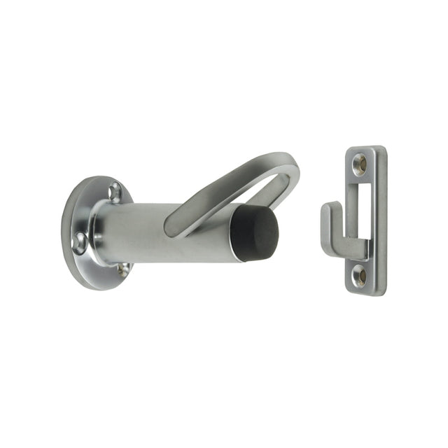 Zanda Door Stop and Holder - Brushed Nickel
