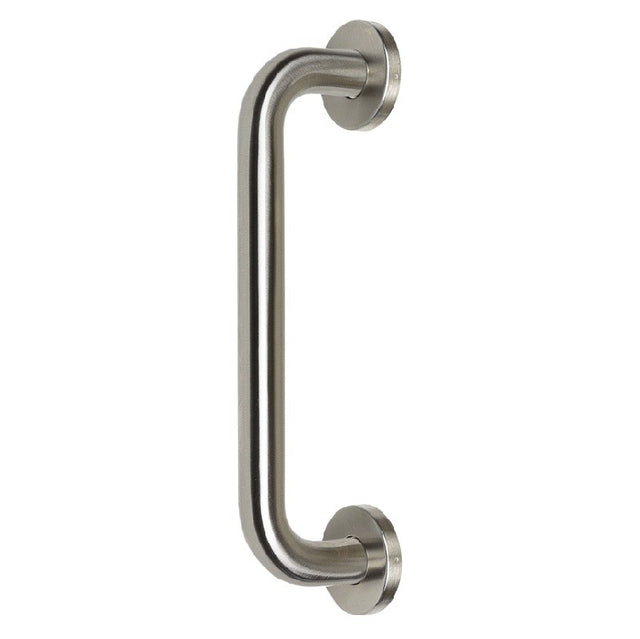 Zanda D Pull Handle on Rose - Stainless Steel design and finish reference