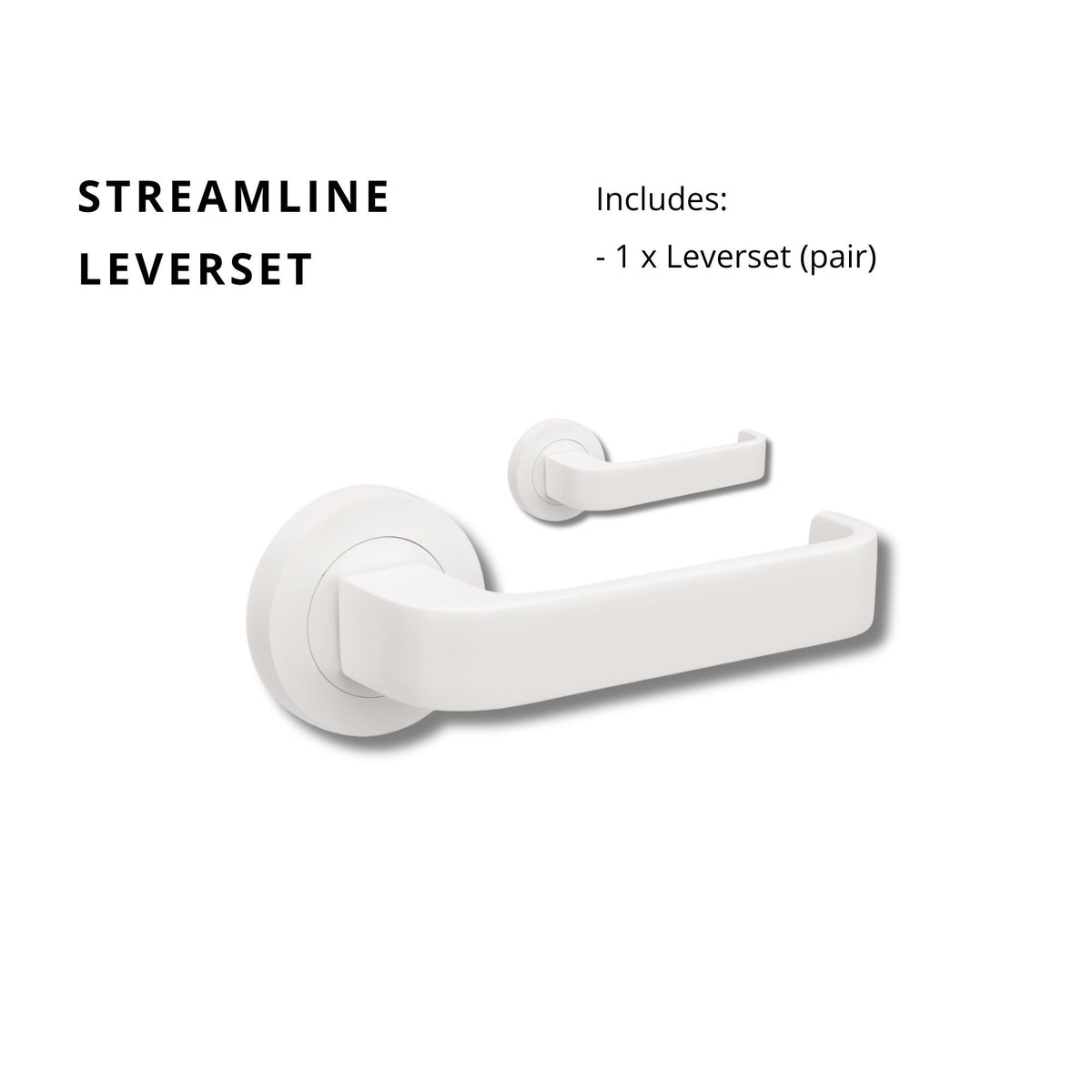 Zanda Streamline - Matt White Door Handles - Matt White