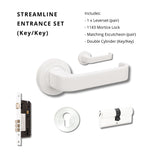 Zanda Streamline - Matt White Door Handles - Matt White