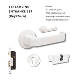 Zanda Streamline - Matt White Door Handles - Matt White