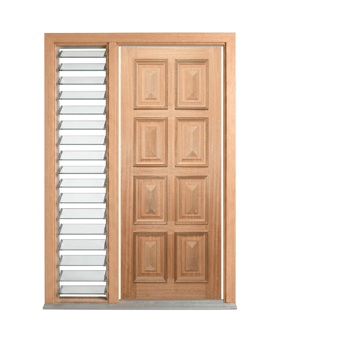 8 Panel Timber Door with Cricket Bat and Heavy Moulding – SP-8PS – WS Wide Style 2040 & 2340mm – Supplied & Installed