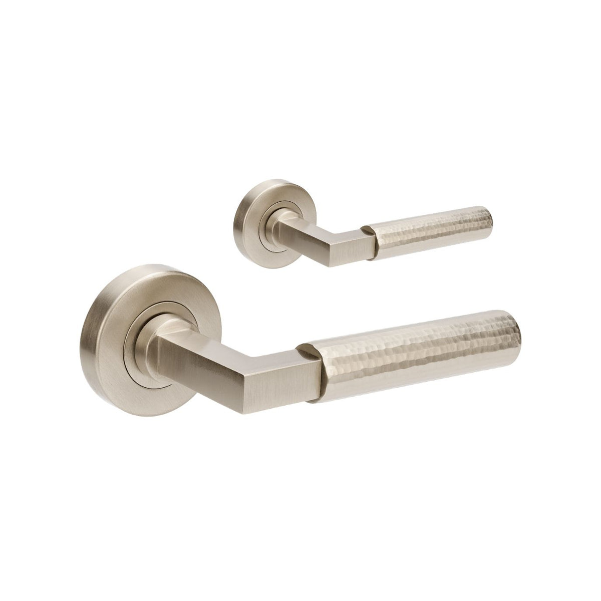 Zanda Zurich Hammered Door Handles - Brushed Nickel