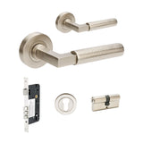 Zanda Zurich Hammered Door Handles - Brushed Nickel