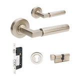 Zanda Zurich Hammered Door Handles - Brushed Nickel