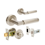 Zanda Zurich Hammered Door Handles - Brushed Nickel