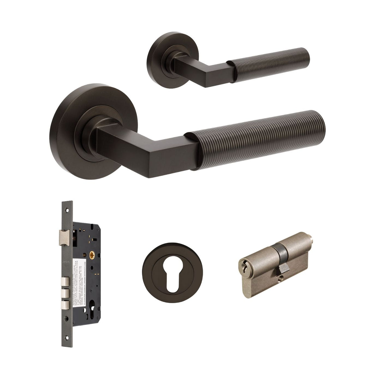 Zanda Zurich Fluted Door Handles - Graphite Nickel