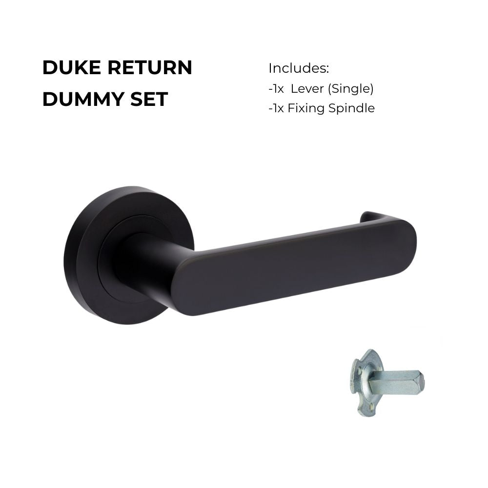Zanda Duke Return Door Handles - Matt Black