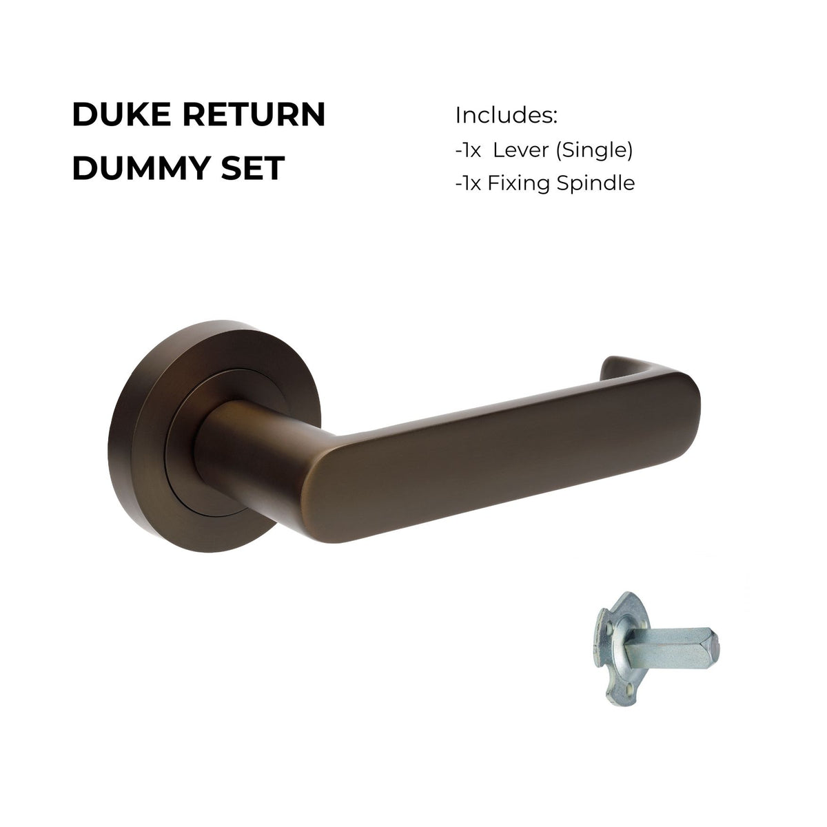 Zanda Duke Return Door Handles - Ember Bronze