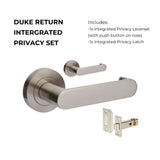 Zanda Duke Return Door Handles - Brushed Nickel