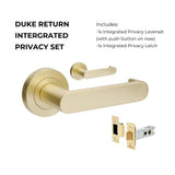 Zanda Duke Return Door Handles - Satin Brass