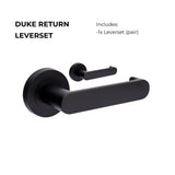 Zanda Duke Return Door Handles - Matt Black