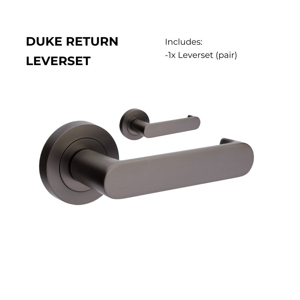 Zanda Duke Return Door Handles - Graphite Nickel