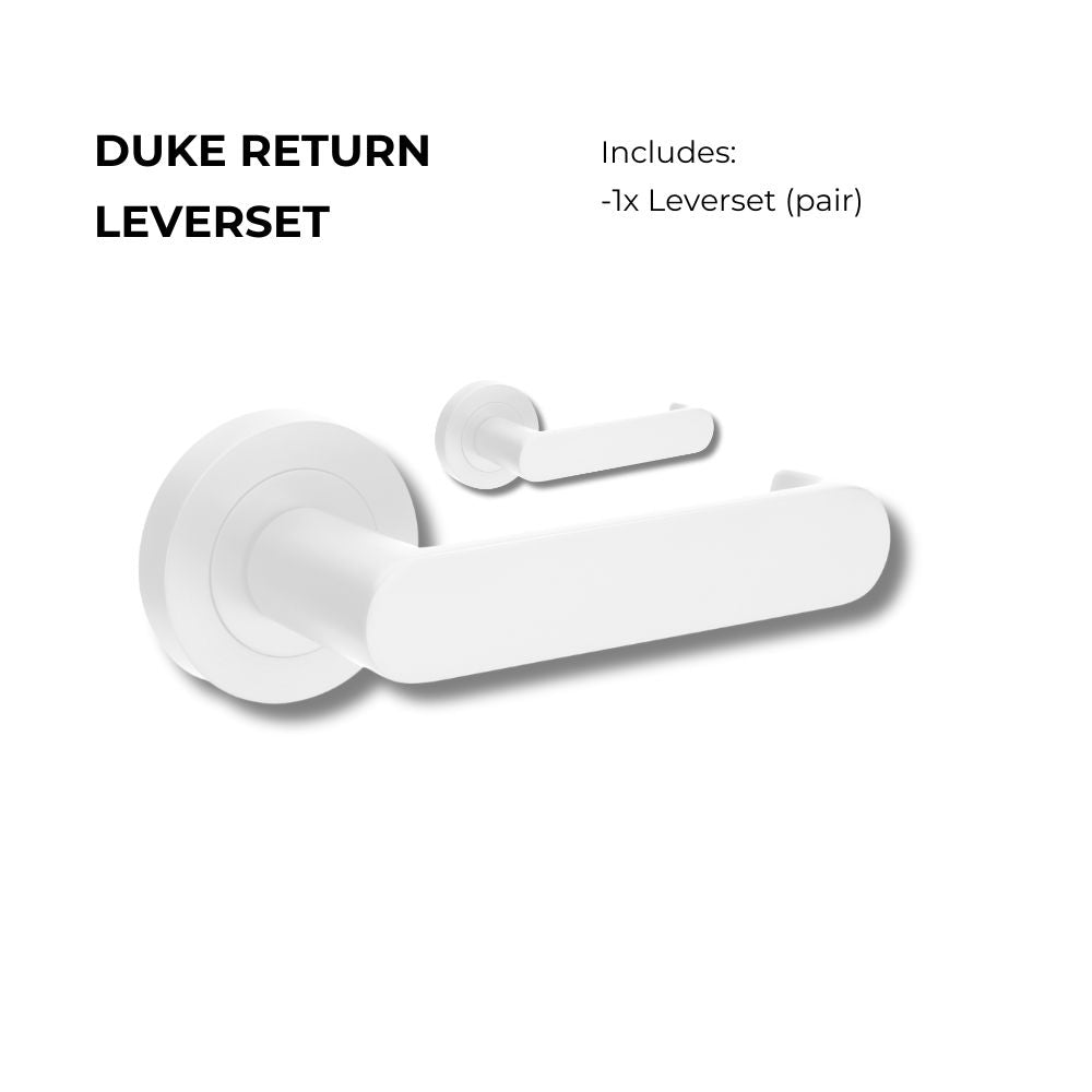 Zanda Duke Return Door Handles - Matt White