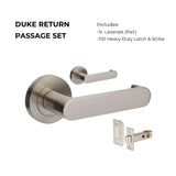 Zanda Duke Return Door Handles - Brushed Nickel