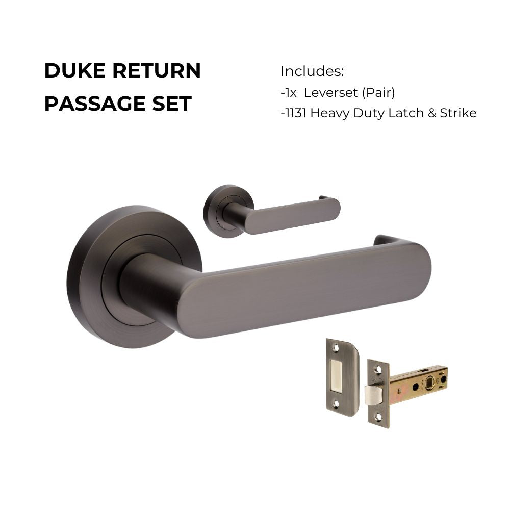 Zanda Duke Return Door Handles - Graphite Nickel