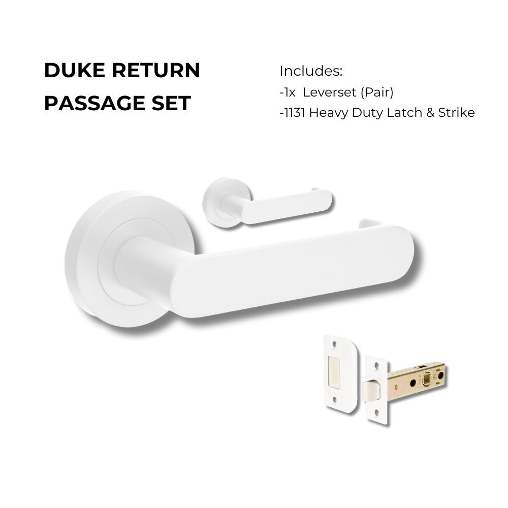 Zanda Duke Return Door Handles - Matt White