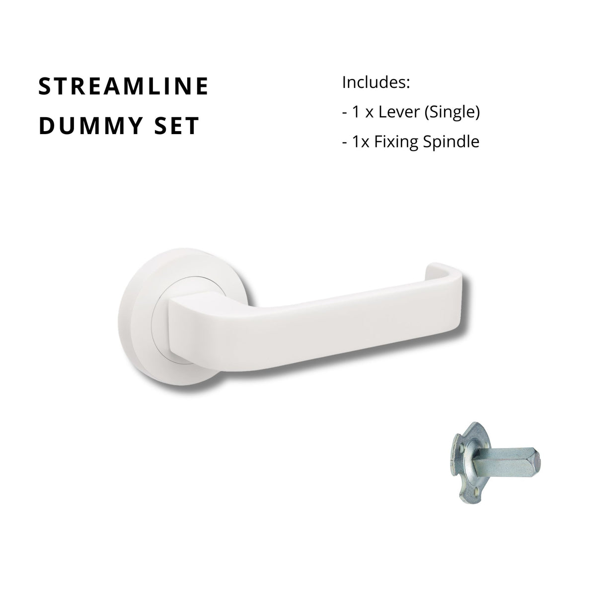 Zanda Streamline - Matt White Door Handles - Matt White