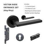 Zanda Vector - Matt Black Door Handles - Matt Black