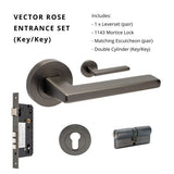 Zanda Vector - Graphite Nickel Door Handles - Graphite Nickel