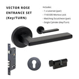 Zanda Vector - Matt Black Door Handles - Matt Black