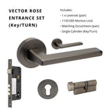Zanda Vector - Graphite Nickel Door Handles - Graphite Nickel