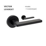 Zanda Vector - Matt Black Door Handles - Matt Black
