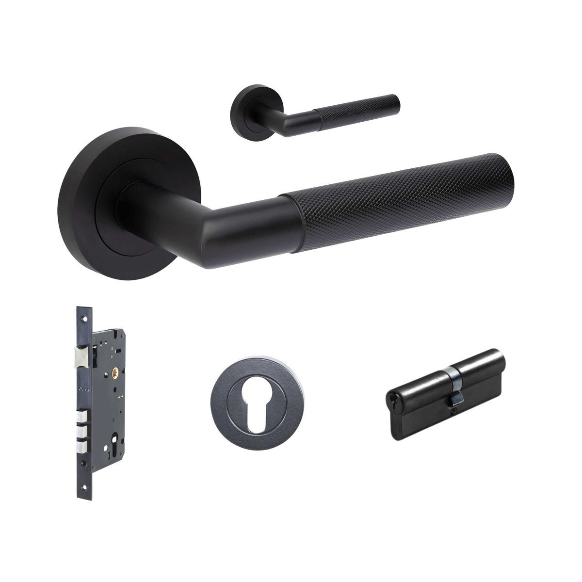 Zanda Vertex Door Handles - Matt Black
