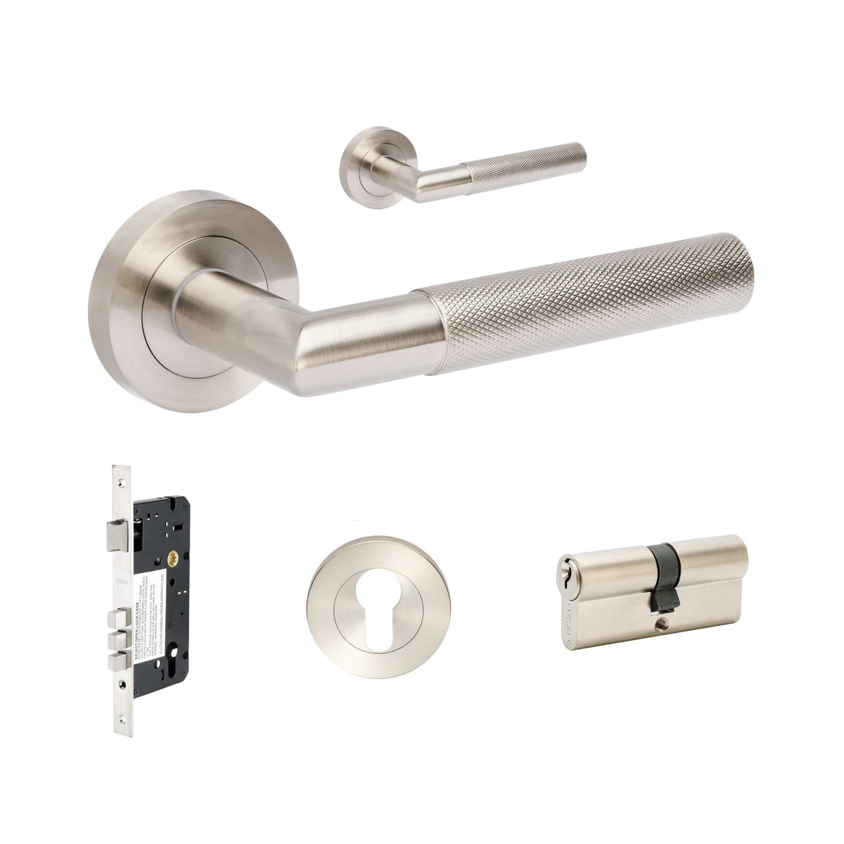 Zanda Vertex Door Handles - Brushed Nickel