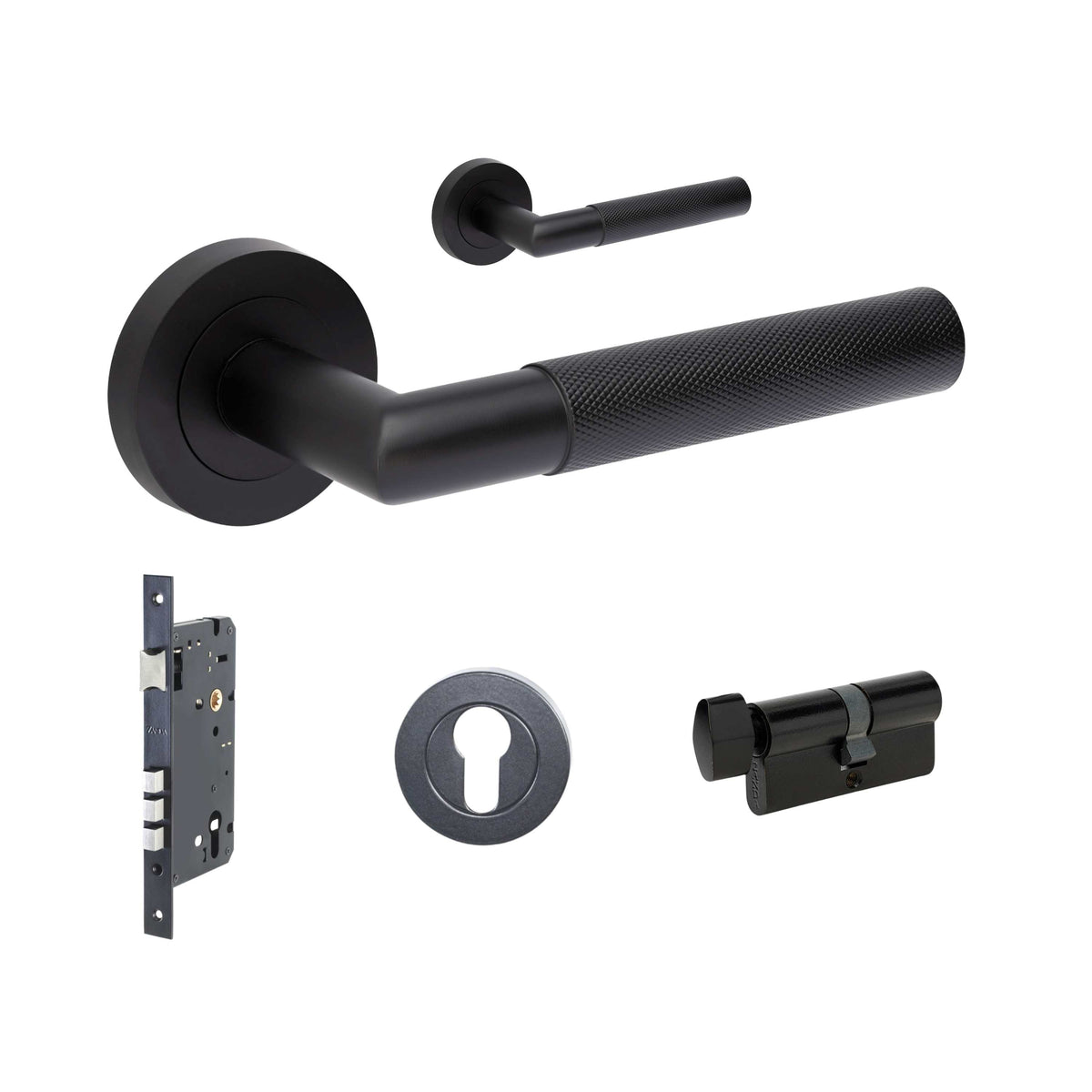 Zanda Vertex Door Handles - Matt Black
