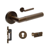 Zanda Vertex Door Handles - Ember Bronze
